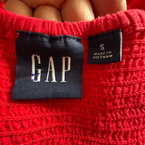 Gap Red Linen Blend Square Neck Sleeveless Fit & Flare Long Midi Dress Small - Picture 9 of 11